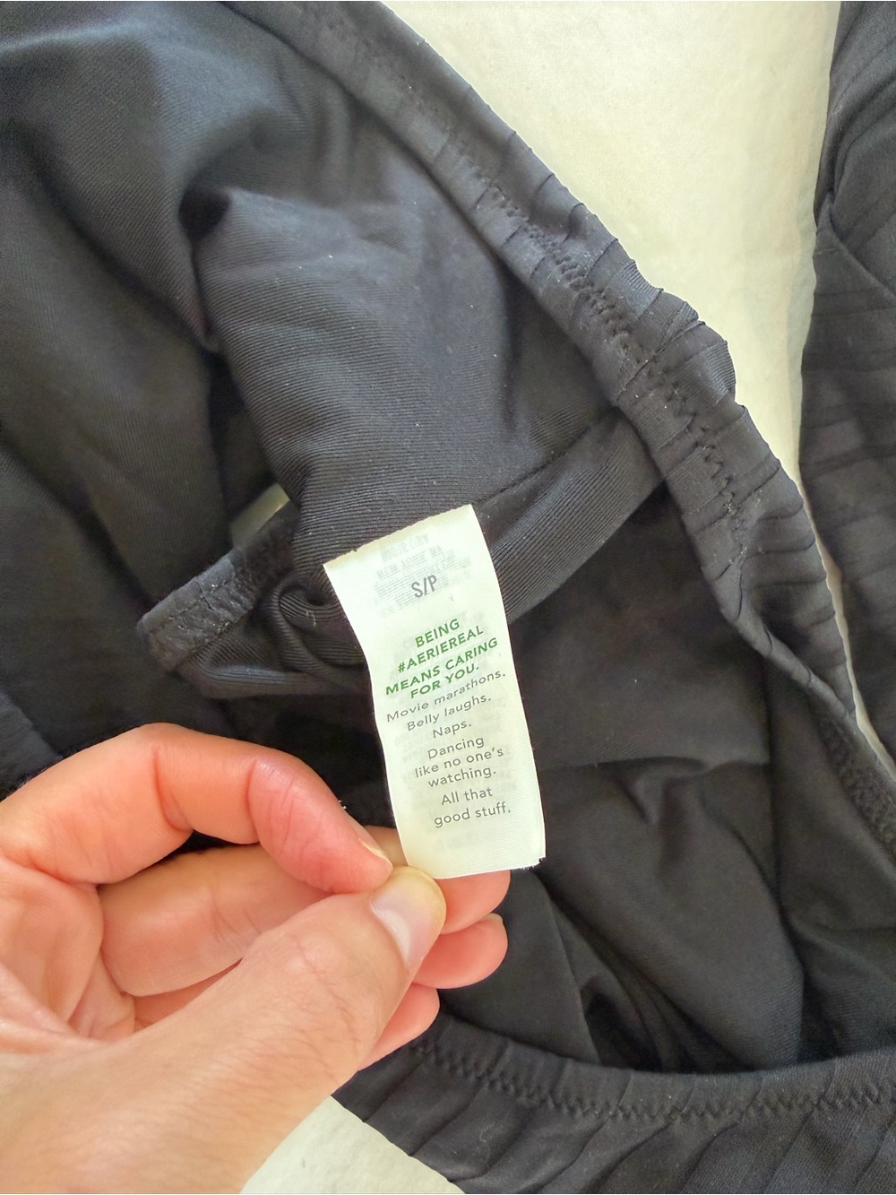 aerie Black Ribbed Cutout One-Piece Swimsuit with Ring Detail - Never Worn. - Picture 3 of 3